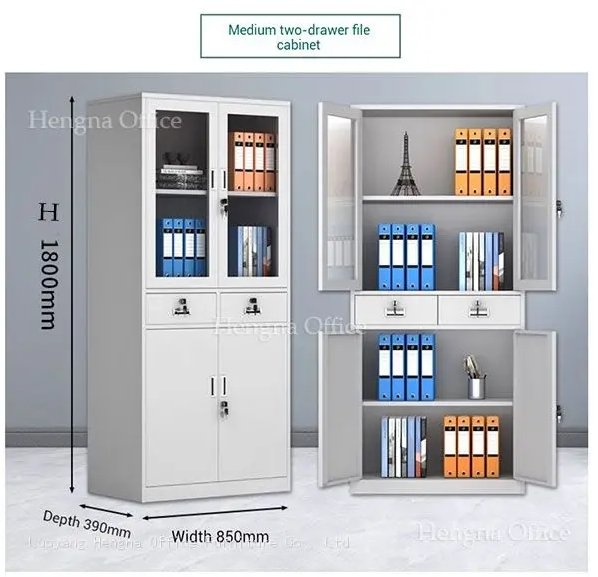 Large Capacity Steel File Cabinet for Schools & Offices | 4-Tier Storage for Books, Binders & Teaching Materials