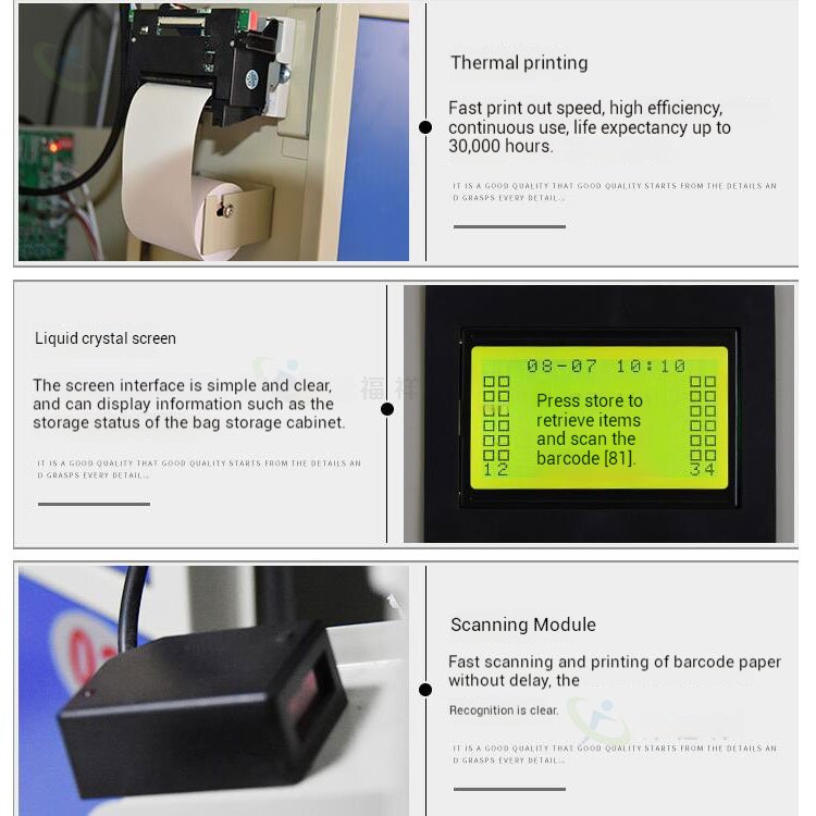 LCD display and acrylic keypad on electronic storage locker