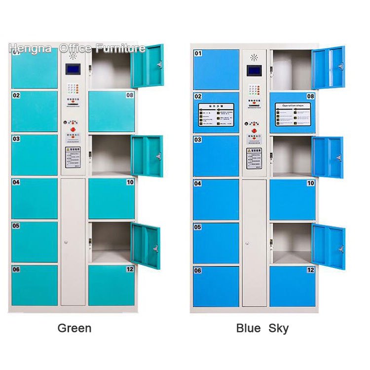 High-Traffic Venue Locker: 12-Bay Barcode System for Parks & Gyms (Fast Access）