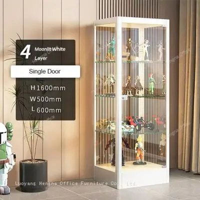 Moonlit White Commercial Display Cabinet (H1600mm×W500mm×L600mm) – The Perfect Showcase for Your Collectible Dolls and Toys