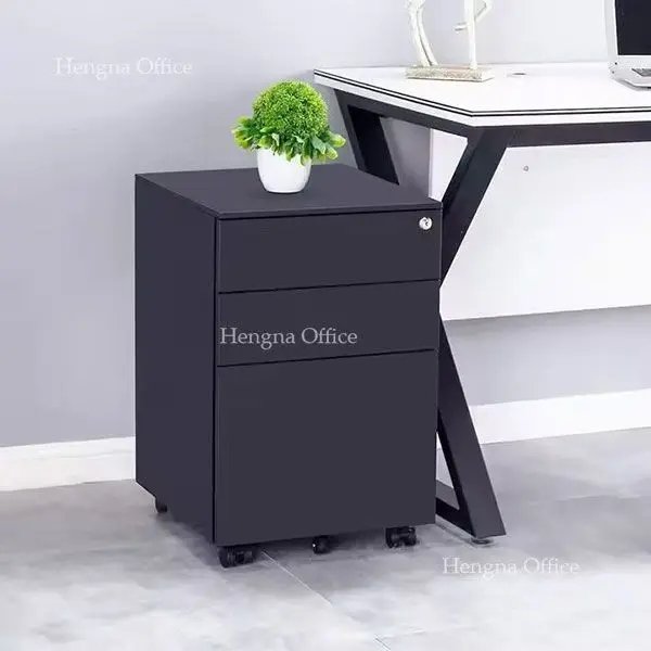 3-drawer card file cabinet for office record storage