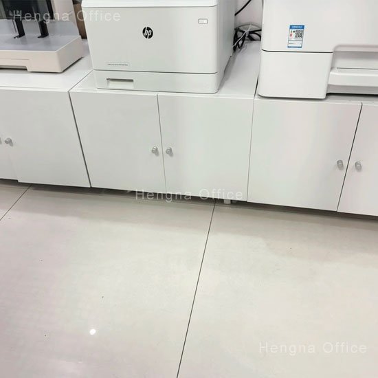 uiisd1 Steel Printer Cabinet for Medical Office — Heavy Duty, Locking Casters, Matte White, Floor Standing