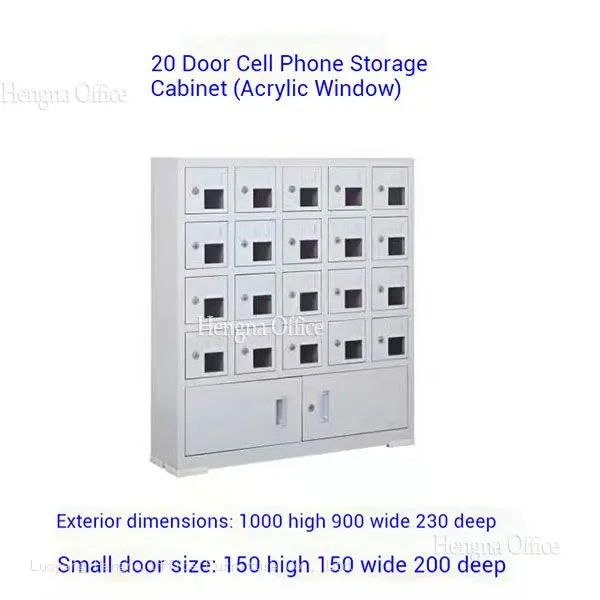Cell Phone Charging Cabinet, 20 Doors, Acrylic Window, Fully Assembled — Digital Detox Center Furniture Wholesale