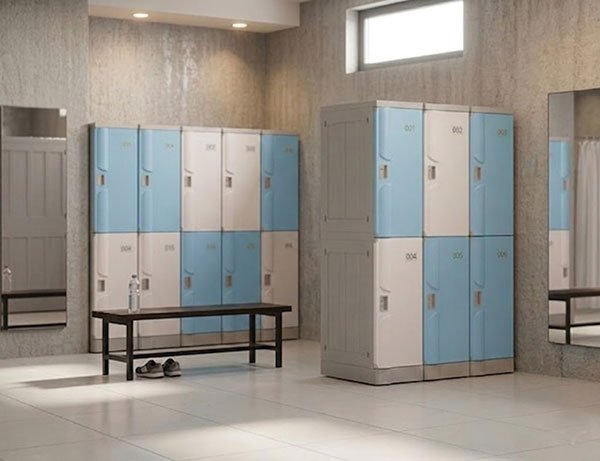 ABS locker 3 compartment in gym locker room high frequency use