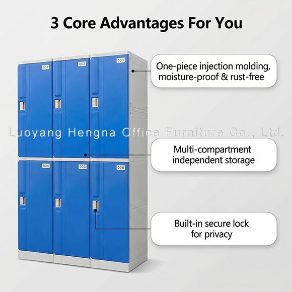 6-Door ABS Locker for Small Gyms — Rustproof Waterproof Construction for Poolside Changing Rooms 3 6 door abs locker features injection molded rustproof secure 6-Door ABS Locker for Small Gyms — Rustproof Waterproof Construction for Poolside Changing Rooms