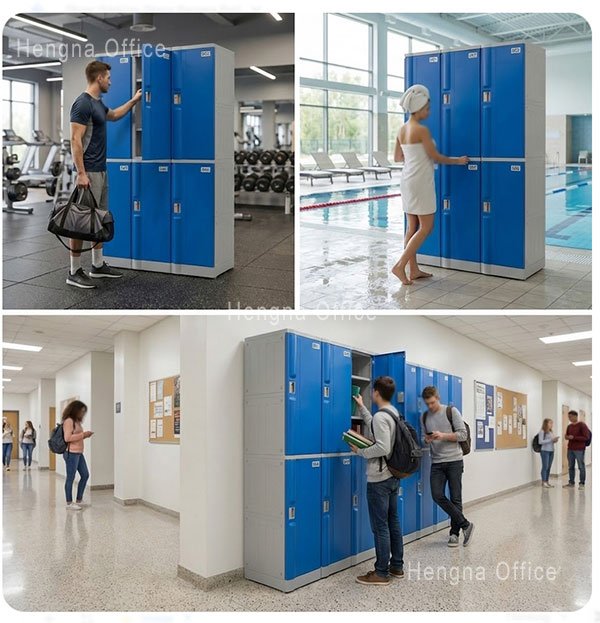 abs locker 6 door gym pool school scenarios 6-Door ABS Locker for Small Gyms — Rustproof Waterproof Construction for Poolside Changing Rooms
